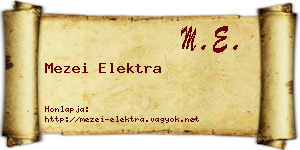 Mezei Elektra névjegykártya